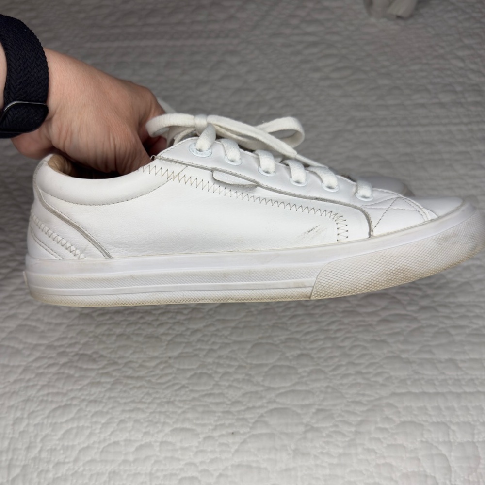 Taos Plim Soul Lux Sneakers White Leather Size 8 - Picture 4 of 13